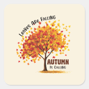 Pegatina Cuadrada El otoño llama