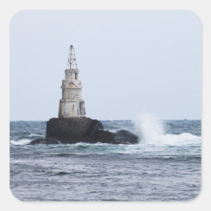 Pegatina Cuadrada El paisaje marino con faro