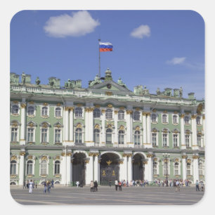 Pegatina Cuadrada El Palacio de Invierno, San Petersburgo, Rusia (RF