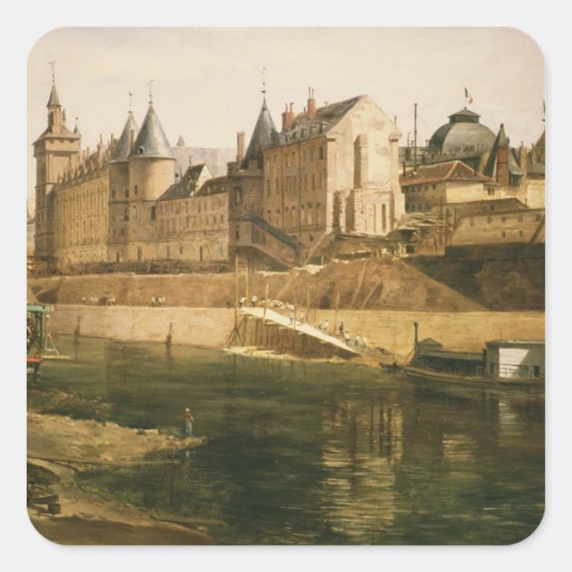 Pegatina Cuadrada El Palacio de Justicia (Anverso)