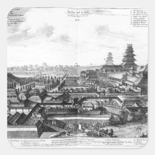 Pegatina Cuadrada El palacio imperial en Ido, Japón