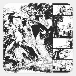 Pegatina Cuadrada El panel de destello y verde 2 de la linterna