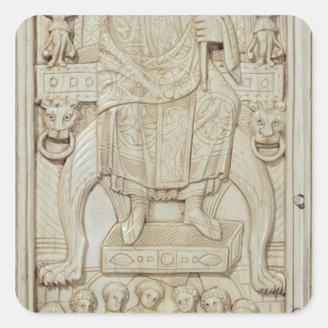 Pegatina Cuadrada El panel de la díptica del cónsul Areobindus (Anverso)