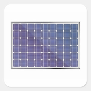 Pegatina Cuadrada El panel solar en blanco