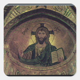Pegatina Cuadrada El Pantocrat de Cristo en el abismo