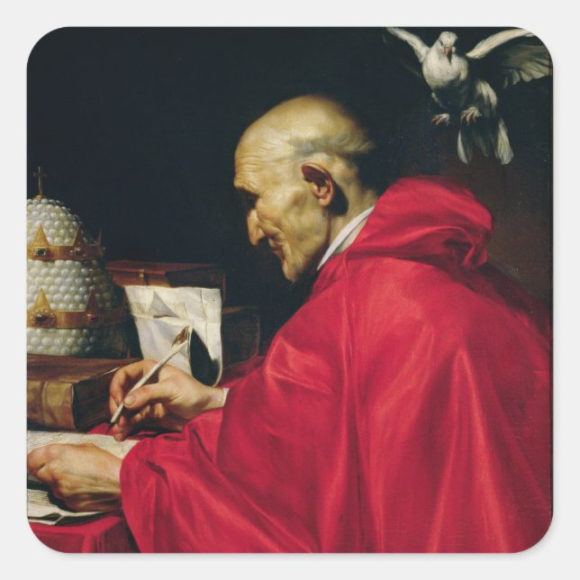 Pegatina Cuadrada El Papa Gregorio el Grande (Anverso)