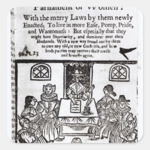Pegatina Cuadrada El Parlamento de la Mujer, 1656