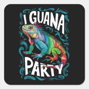 Pegatina Cuadrada EL PARTIDO iguana