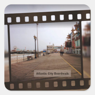 Pegatina Cuadrada El paseo marítimo de Atlantic City