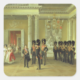 Pegatina Cuadrada El Pasillo heráldico en el palacio del invierno,