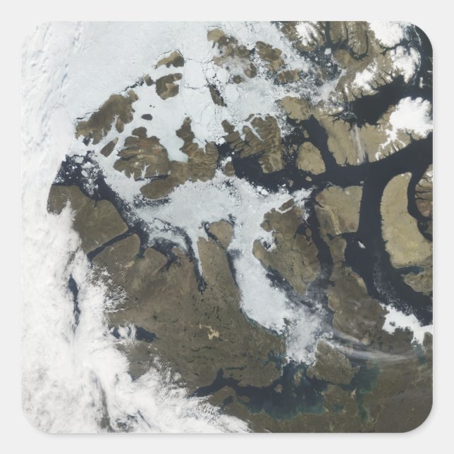 Pegatina Cuadrada El paso del noroeste (Anverso)