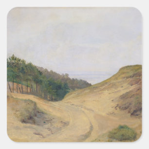 Pegatina Cuadrada El paso estrecho en Blankenese, 1840