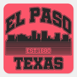 Pegatina Cuadrada El Paso, Texas