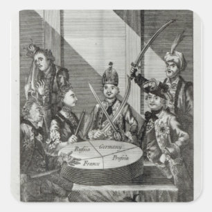 Pegatina Cuadrada El pastel de plomo polaco, c.1772