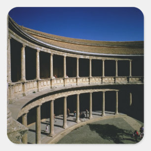 Pegatina Cuadrada El patio circular del Palacio de Carlos