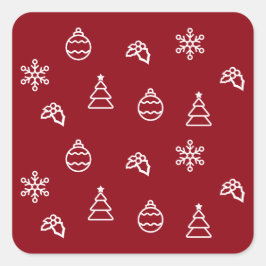 Pegatina Cuadrada El patrón de Navidades I