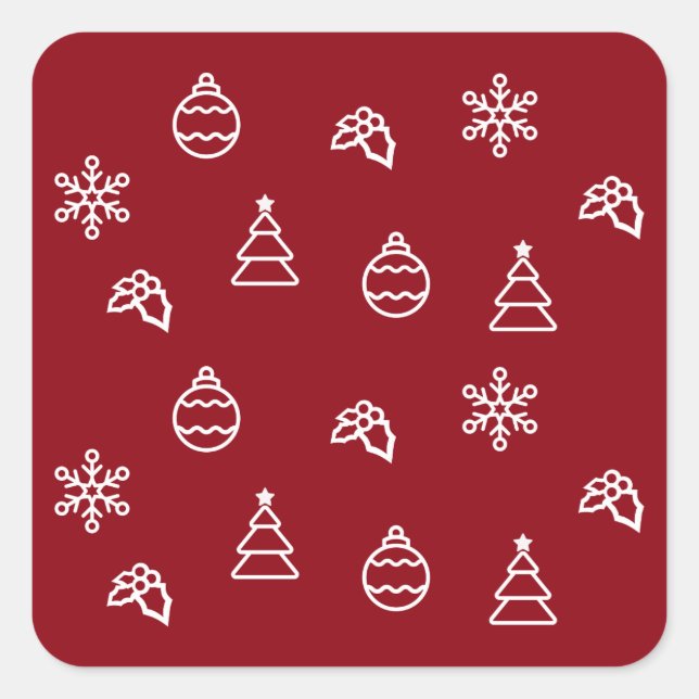 Pegatina Cuadrada El patrón de Navidades I (Anverso)