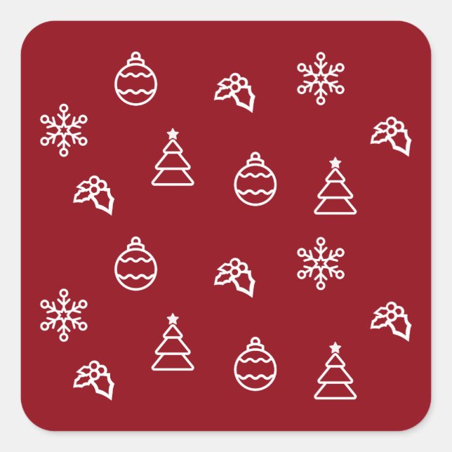 Pegatina Cuadrada El patrón de Navidades I (Anverso)