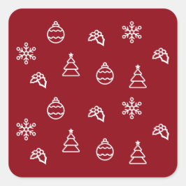 Pegatina Cuadrada El patrón de Navidades I
