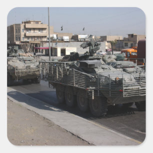 Pegatina Cuadrada el patrullar de los soldados