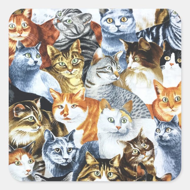 Pegatina Cuadrada El Payaso de los CATS (Anverso)