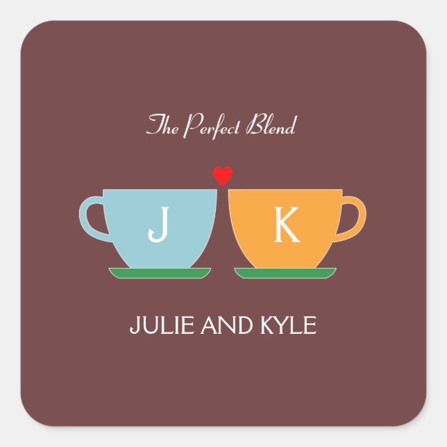 Pegatina Cuadrada El Pegatina/ soblado del favorito de la boda de me (Anverso)