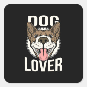Pegatina Cuadrada El perro es mi mejor amigo