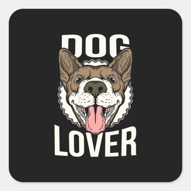 Pegatina Cuadrada El perro es mi mejor amigo (Anverso)