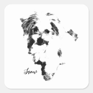 Pegatina Cuadrada El perro maltés más lindo de todos los tiempos