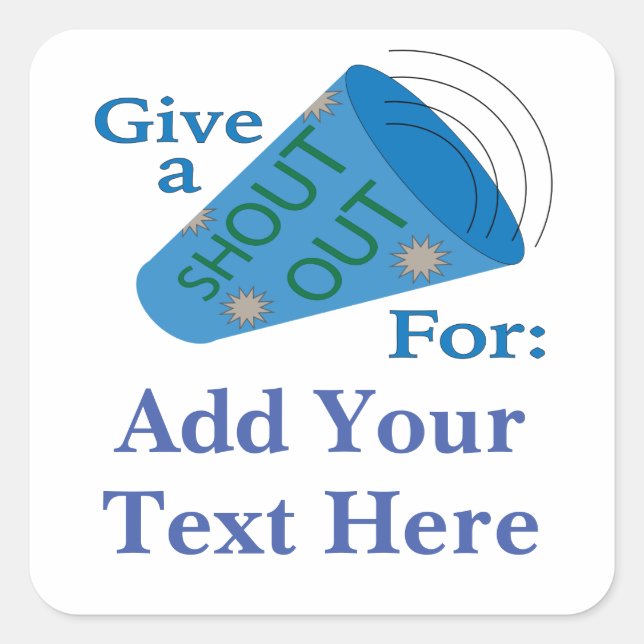 Pegatina Cuadrada El personalizable Grita (Anverso)