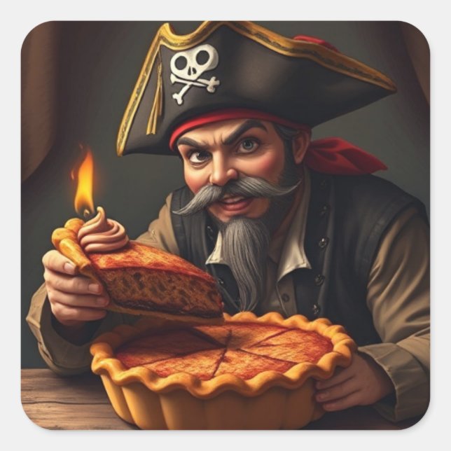 Pegatina Cuadrada El "PIErate" (Anverso)