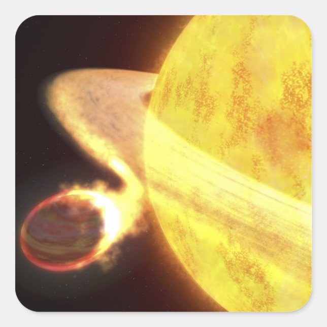 Pegatina Cuadrada El planeta más conocido de la Vía Láctea (Anverso)