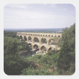 Pegatina Cuadrada El Pont du Gard