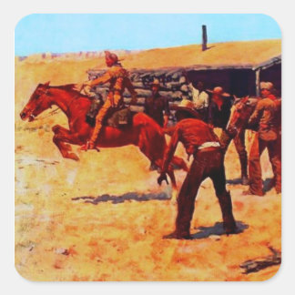Pegatina Cuadrada El Pony Express