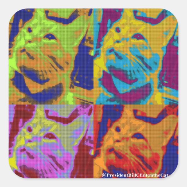 Pegatina Cuadrada ¡El Pop va al presidente! (Anverso)