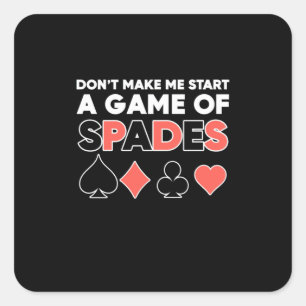Pegatina Cuadrada El póquer no me hace empezar un juego