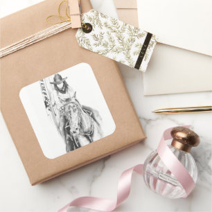 Pegatina Cuadrada El portador de bandera