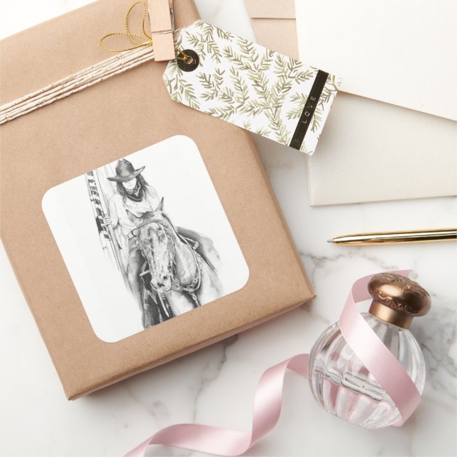 Pegatina Cuadrada El portador de bandera (Regalar)