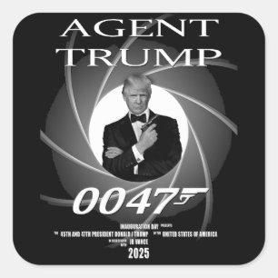 Pegatina Cuadrada El presidente del agente Donald Trump inaugura el
