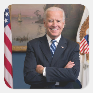 Pegatina Cuadrada El presidente estadounidense Joe Biden como senado