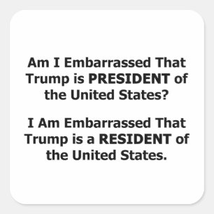 Pegatina Cuadrada El presidente Trump