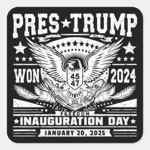 Pegatina Cuadrada El presidente Trump ganó el 2024