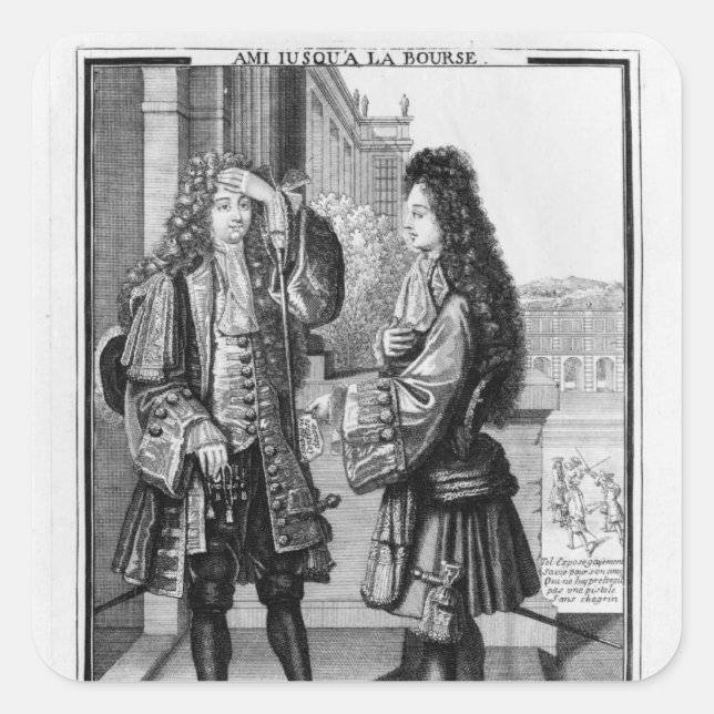 Pegatina Cuadrada El prestamista y el prestatario (Anverso)