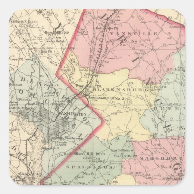 Pegatina Cuadrada El príncipe George (Anverso)