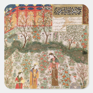 Pegatina Cuadrada El príncipe persa Humay Meeting el chino