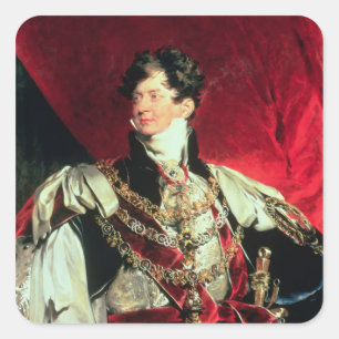 Pegatina Cuadrada El príncipe Regent, George IV posterior 2