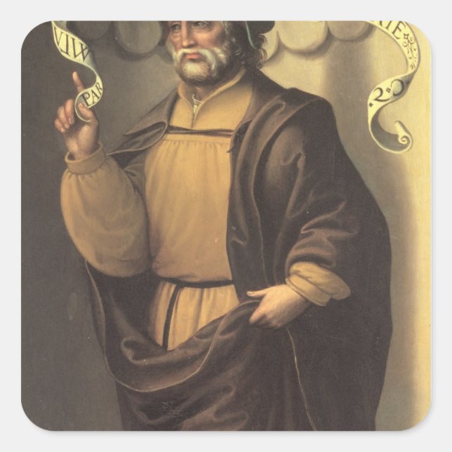 Pegatina Cuadrada El profeta Isaías (Anverso)