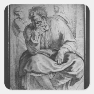 Pegatina Cuadrada El profeta Jeremiah