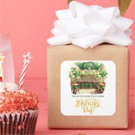 Pegatina Cuadrada El pub St. Patrick's Day personalizado