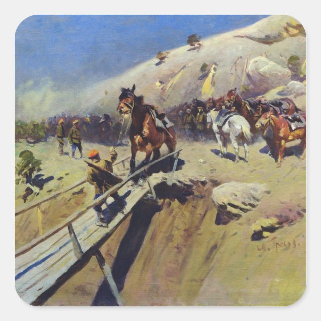 Pegatina Cuadrada El puente del diablo, 1931 (Anverso)